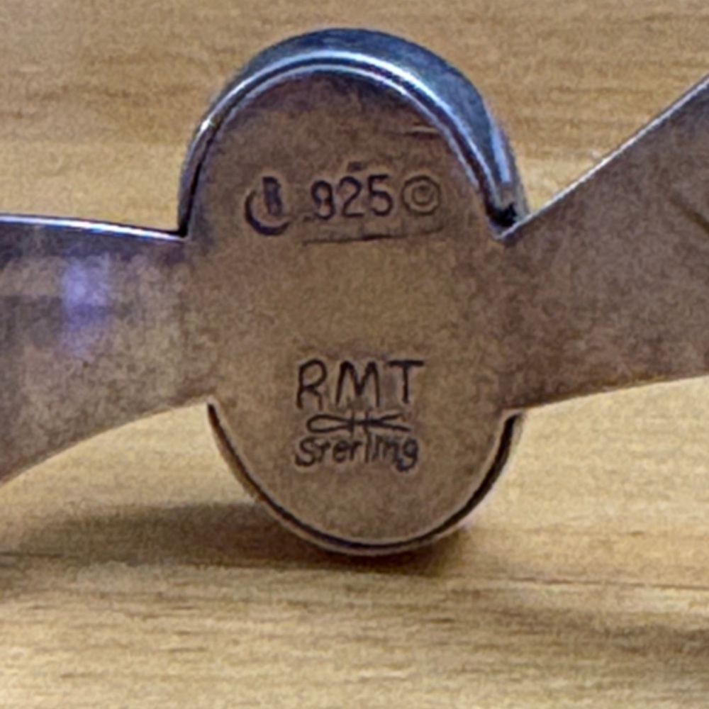 SOLD Sterling RMT X Carolyn Pollack Relios Morning Star Genuine Stone Inlay Cuff - Picture 9 of 14